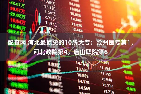 配查网 河北最顶尖的10所大专：沧州医专第1，河北政院第4，唐山职院第6